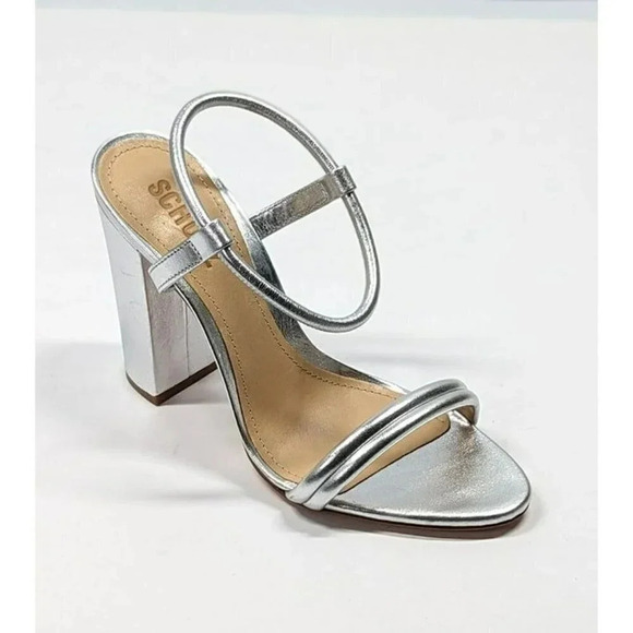 Schutz Women's Pincesa Silver Metallic High-Heel Sandals Size 6.5 B (MSRP $170) - Picture 2 of 12